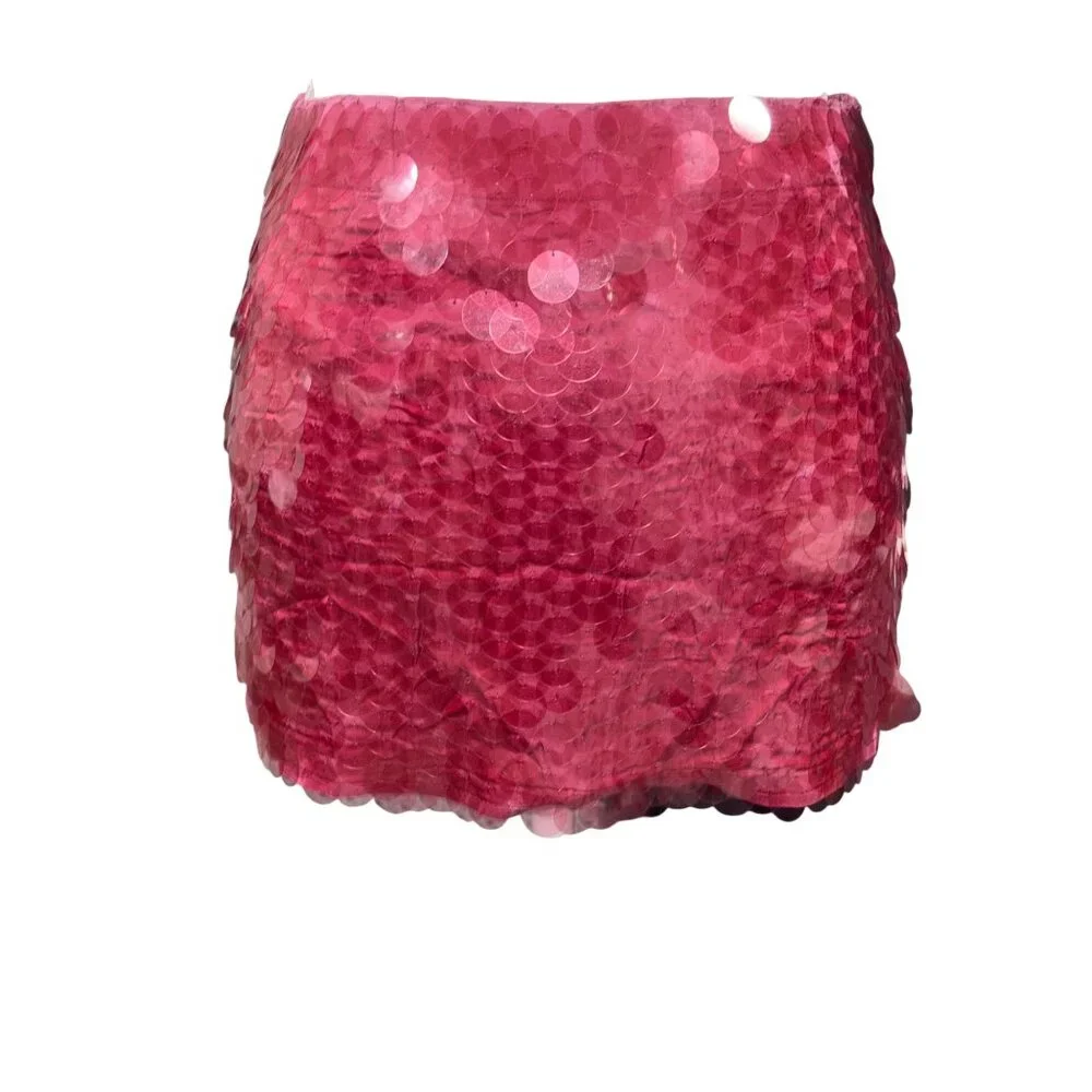 CIN CIN Angelfish Beaded Skirt in Dahlia X-Small New Womens Embellished Mini